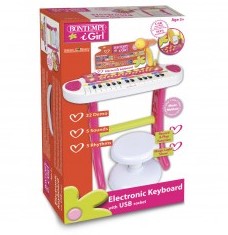 BONTEMPI TASTIERA ELETTRONICA ROSA 31 TASTI CON LETTORE MP3 E USB