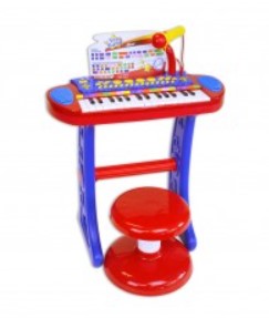TASTIERA ELETTRONICA 31 TASTI MICROFONO GAMBE E SGABELLO