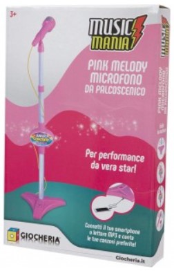MUSIC MANIA - MICROFONO CON ASTA ROSA