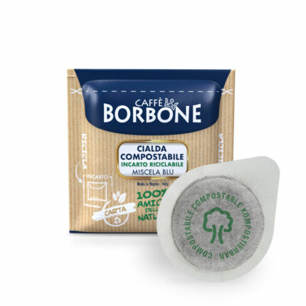 100 Cialde Ese 44 mm blu Borbone filtro carta